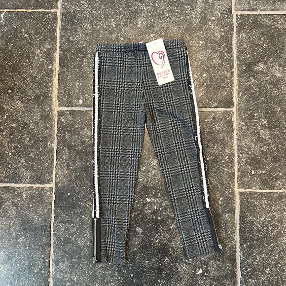 Girls Design History Sparkle Plaid Leggings - Picture 2 of 2